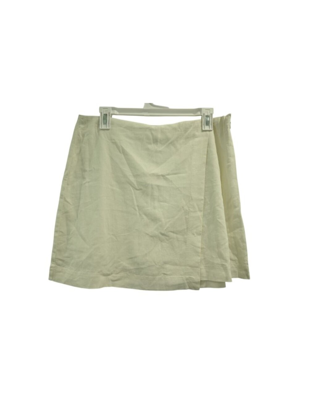 NWT A New Day Faux Wrap Mini Skirt Side Zip Closure Sz 10 Cream Feminine Chic